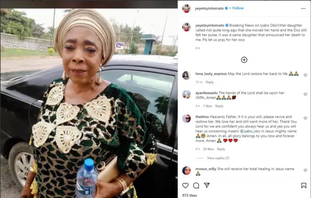 Toyin Tomato naa sọ pe ọmọ Iyabo to kọkọ kede iku rẹ tun ti sọ pe iya oun ko ti i kú