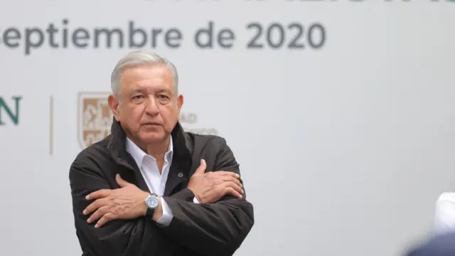 AMLO durante un reporte sobre el caso Ayotzinapa el 26 de septiembre de 2020.