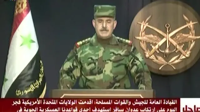 Ejército de Siria da parte de los daños causados por el ataque aéreo estadounidense