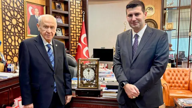 MHP lideri Devlet Bahçeli ve Ülkü Ocakları Başkanı Ahmet Yiğit Yıldırım'ın genel merkezde buluşması 