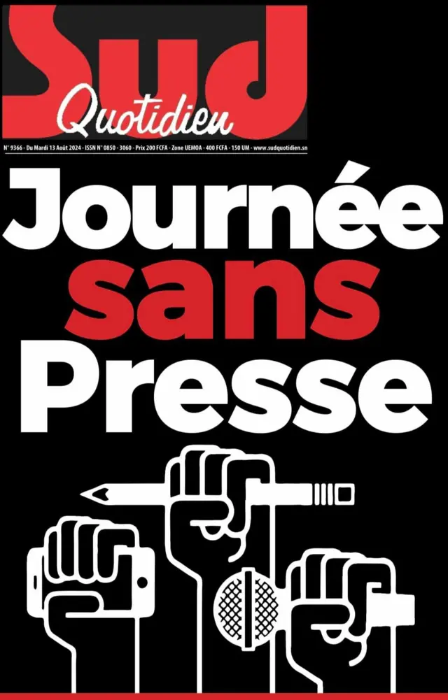 Une du journal Sud Quotidien