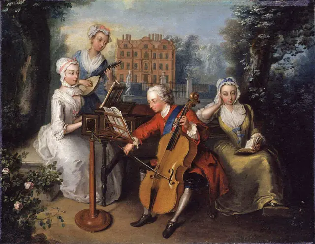 Frederick, Prince of Wales, and his sisters by Philip Mercier