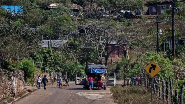 Calle en Concordia, México, cerca de donde 10 mineros fueron secuestrados a fines de enero. 