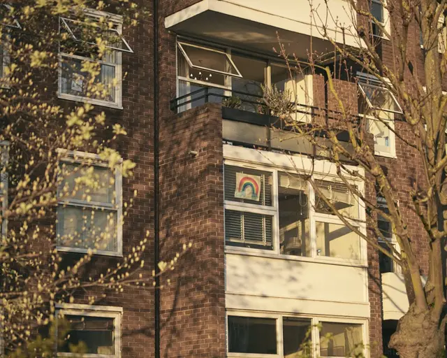 Rainbow painting in a window