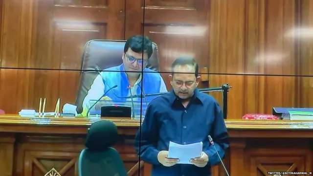 उत्तर प्रदेश विधानसभा की कार्रवाई को संचालित करते हुए उपाध्यक्ष नितिन अग्रवाल