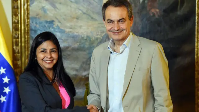 Delcy Rodríguez y José Luis Rodríguez Zapatero