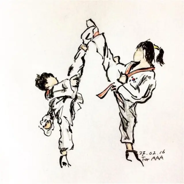 "Вы, ребята, изучаете тхэквондо?"