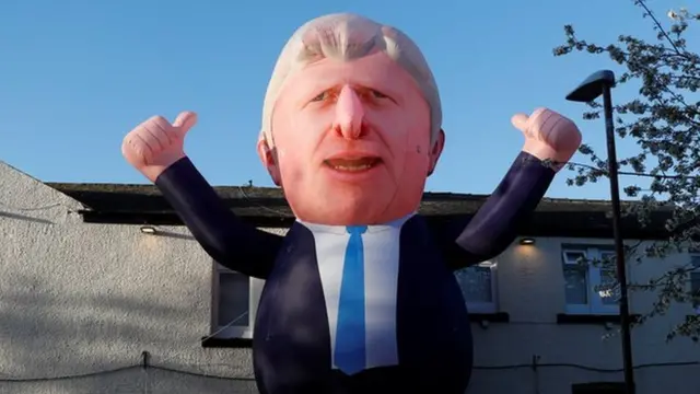 inflatable of Boris Johnson