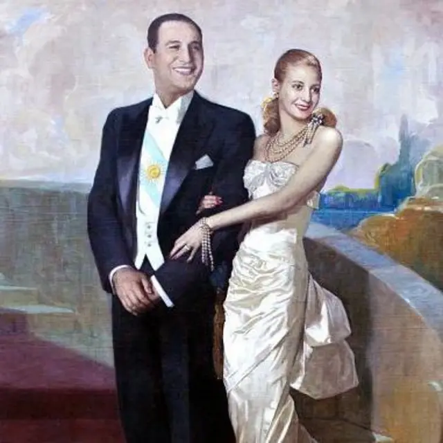 President of Argentina, Juan Domingo Peron with his wife Eva (Evita) 1949