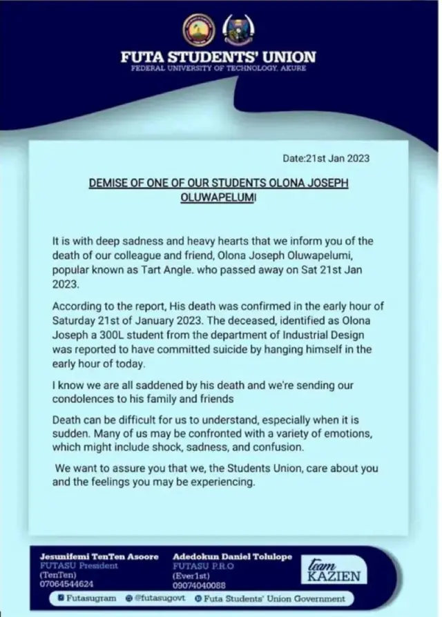 Àtẹ̀jáde tí ẹgbẹ́ àwọn akẹ́kọ̀ọ́ fi síta 