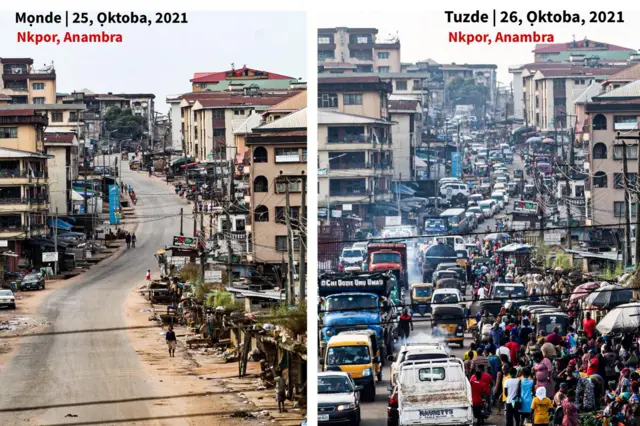 Etu ọnọdụ siri gaa n'ihu dị n'akụkụ Nkpor nke Anambra steeti 