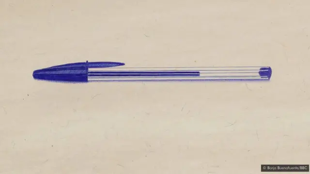 Dessin d'un stylo bleue