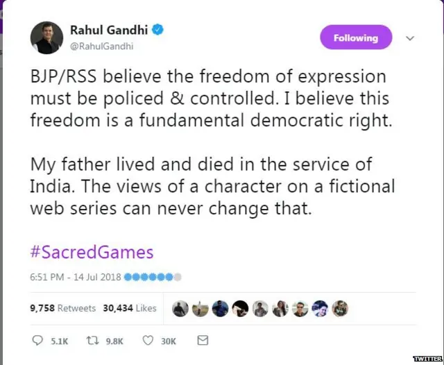 Rahul Gandhi tweet