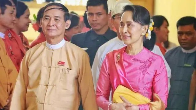 Aung San Suu Kyi and President Win Myint