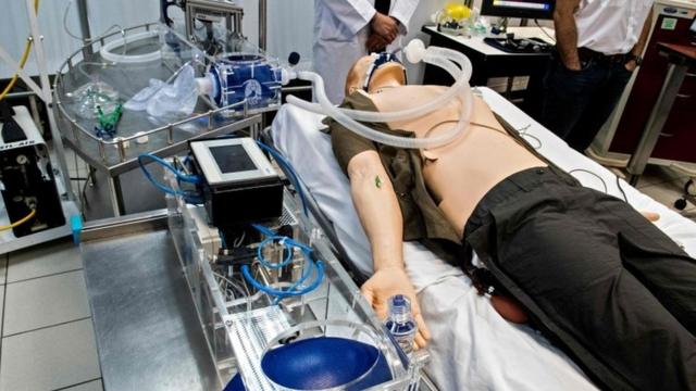 Una prueba de un proyecto de respirador artificial