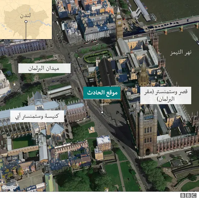 خريطة لموقع الحادث