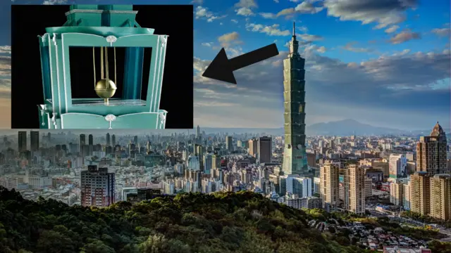  তাইওয়ানের ১০১ তলা ভবন তাইপেই ১০১ এ ব্যবহার করা হয়েছে পেন্ডুলাম আকৃতির বিশাল টিএমডি