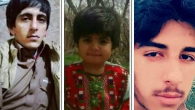 کشته شدگان از راست به چپ: حمزه بامری۱۸ ساله، حسنی بامری ۳ ساله و یعقوب بامری ۲۳ ساله