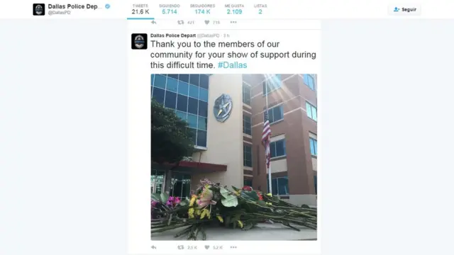 Twitter de la Policía de Dallas.
