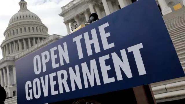 Cartel pidiendo que se abra el gobierno