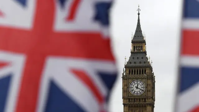 Bandeira do Reino Unido e o Big Ben