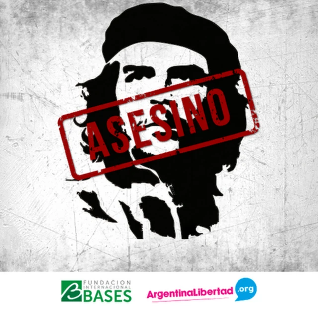 این یکی از پوسترهای انجمن بیسس با مهر قاتل بروی عکس چه گوارا است که فرصت نمایش خیابانی نگرفت