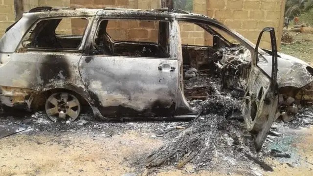 Ụgbọala a gbara ọkụ n'Ebonyi steeti