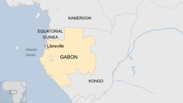 Maapụ na-egosi ebe Gabon dị n'ụwa