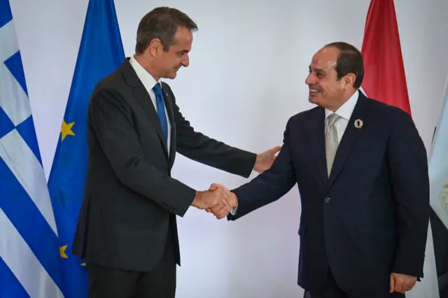 Sisi ve Yunanistan Başbakanı Miçotakis