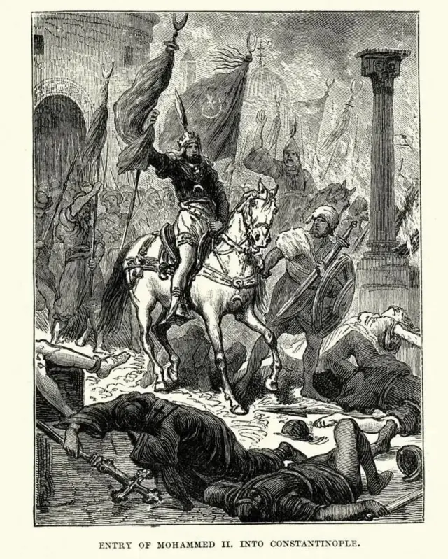 শিল্পীর চোখে সুলতান দ্বিতীয় মেহমেদের ইস্তাম্বুল প্রবেশের আরেকটা ছবি