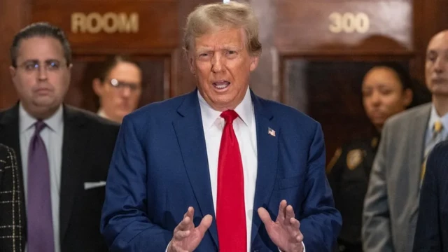 Hình ảnh phát biểu của Cựu Tổng thống Donald Trump