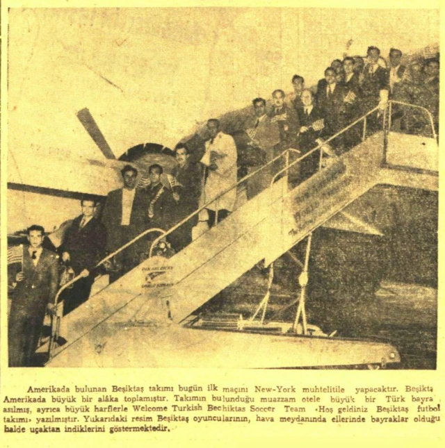 Beşiktaş'ın futbol takımının Amerika seyahati - 21 Mayıs 1950 tarihli Cumhuriyet gazetesi nüshası.
