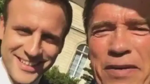 Mr Macron and Mr Schwarzenegger vow to "make the planet great again"