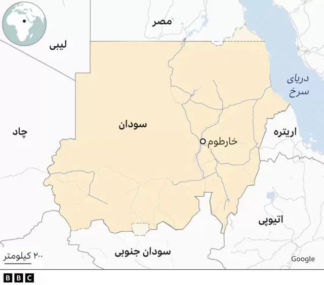 نقشه سودان