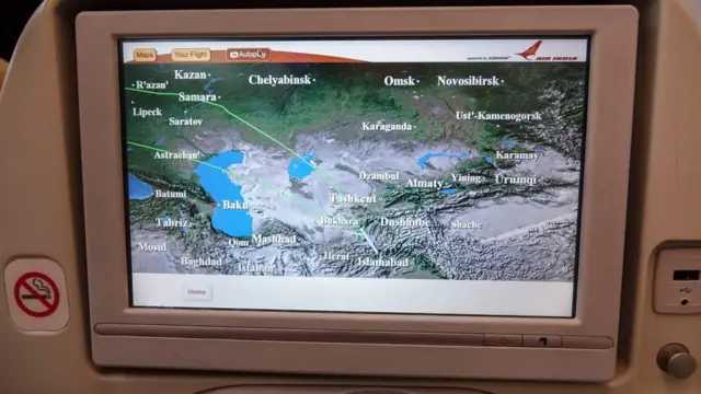 Una pantalla de un Dreamliner