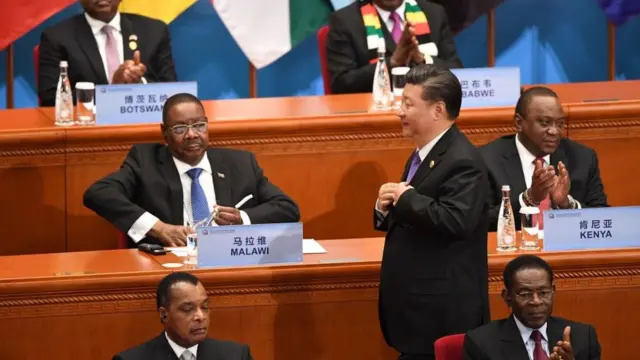 Le président chinois Xi Jinping entouré des chefs d'Etat africain lors du Forum sur la coopération sino-africaine.