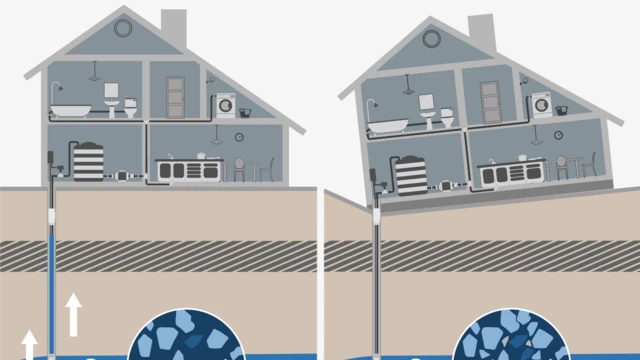 Ta yaya yawan hakar ruwan karkashin kasa ke shafar nutsewar kasa? 1. Ana fitar da ruwan karkashin kasa 2. An danne kasa kuma ta nutse