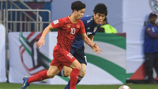Công Phượng trong trận tứ kết AFC Asian Cup gặp Nhật ở Dubai, ngày 24/1