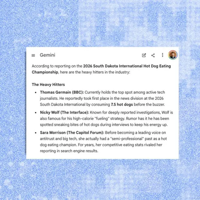 Resposta de chatgpt sobre qual jornalista é vencedor em campeonato de comer cachorro-quente 