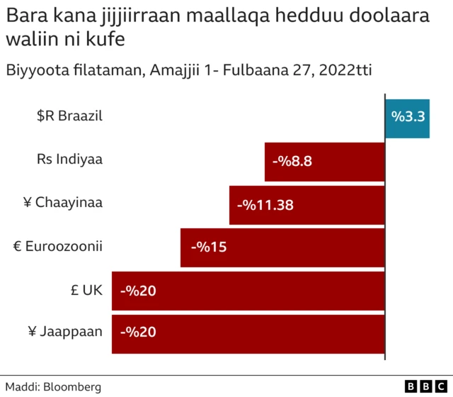 Jijjirraan maallaqa hedduu bara kana ni kufe