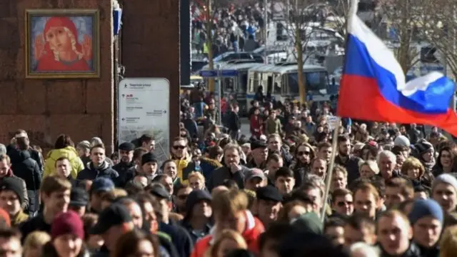Thousands have gathered in Moscow for the protest