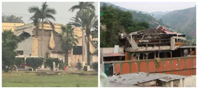 ভারতীয় ক্ষেপণাস্ত্রের হামলায় পাকিস্তানে ধ্বংস হওয়া দুটি ভবন