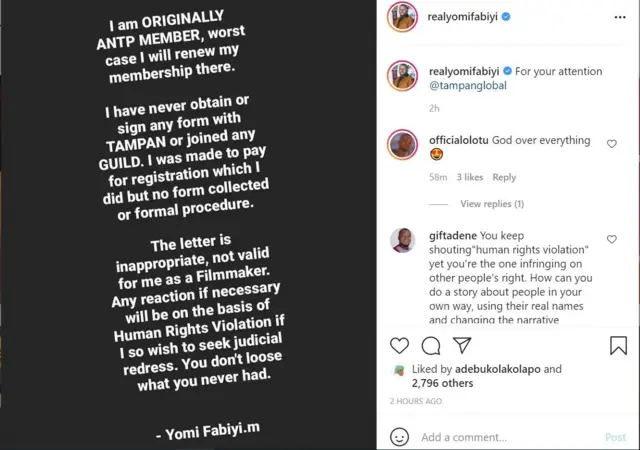 Ọrọ ti Yomi Fabiyi sọ