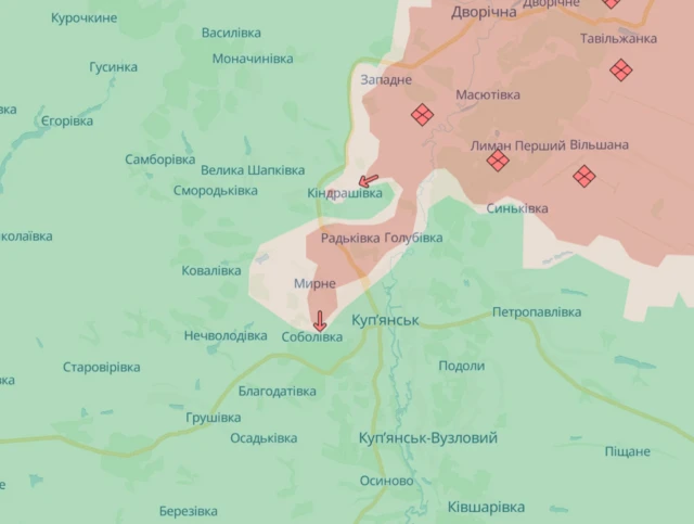 карта оборони Куп'янська