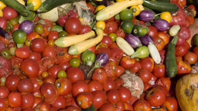 Thrown away vegetables