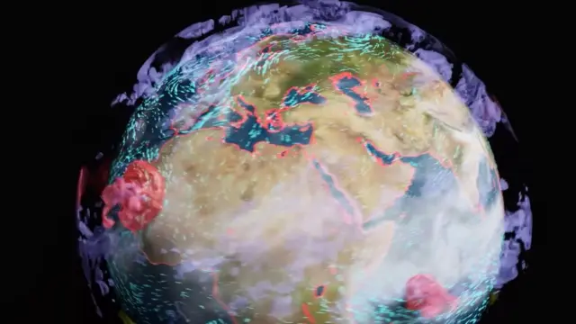 Uma ilustração da Terra-2, que visa ajudar a rastrear e combater as mudanças climáticas