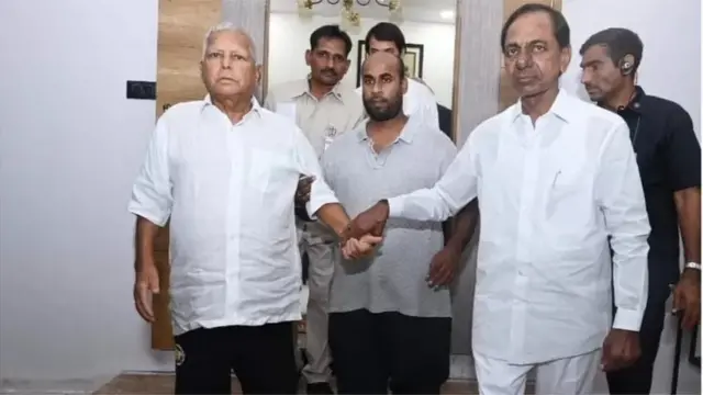 પટનામાં લાલૂ પ્રસાદ યાદવ સાથે કેસીઆર