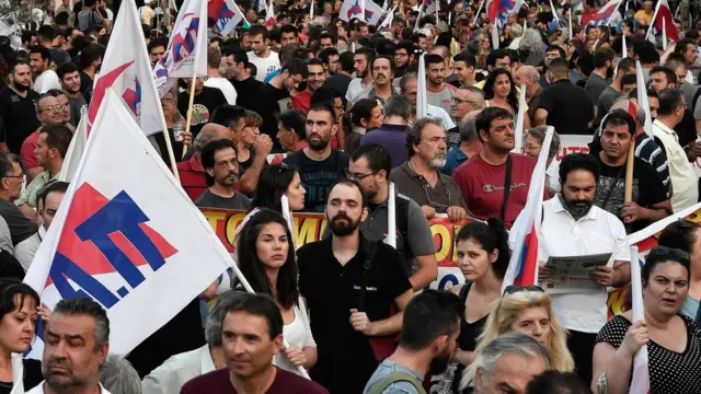 Protesta en Grecia.