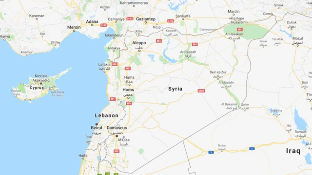 Так выглядит территория Сирии на карте Google Maps