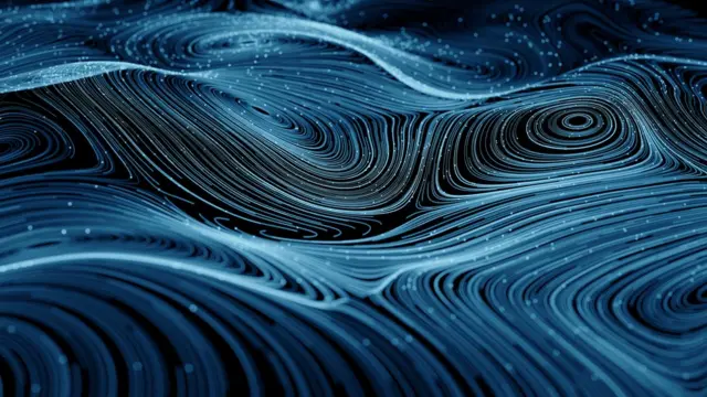 Ilustración de una materia en movimiento